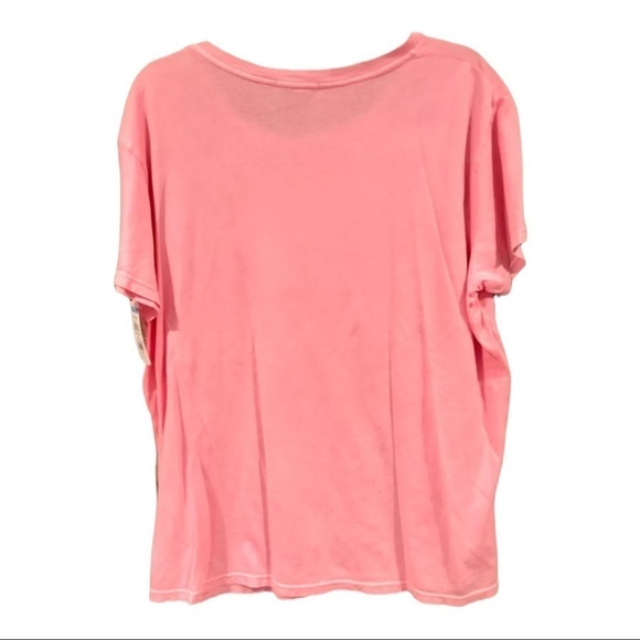 Sundry LOT Pink Heart Pop Peach & Pale Yellow Scoop Neck Modal Tee Size 1 Small - Picture 3 of 16